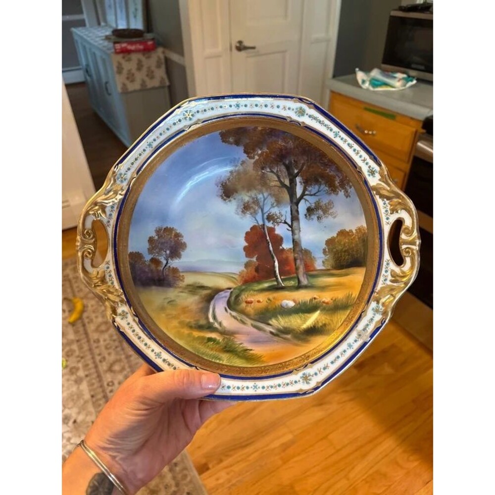 Vintage country scene dish bowl